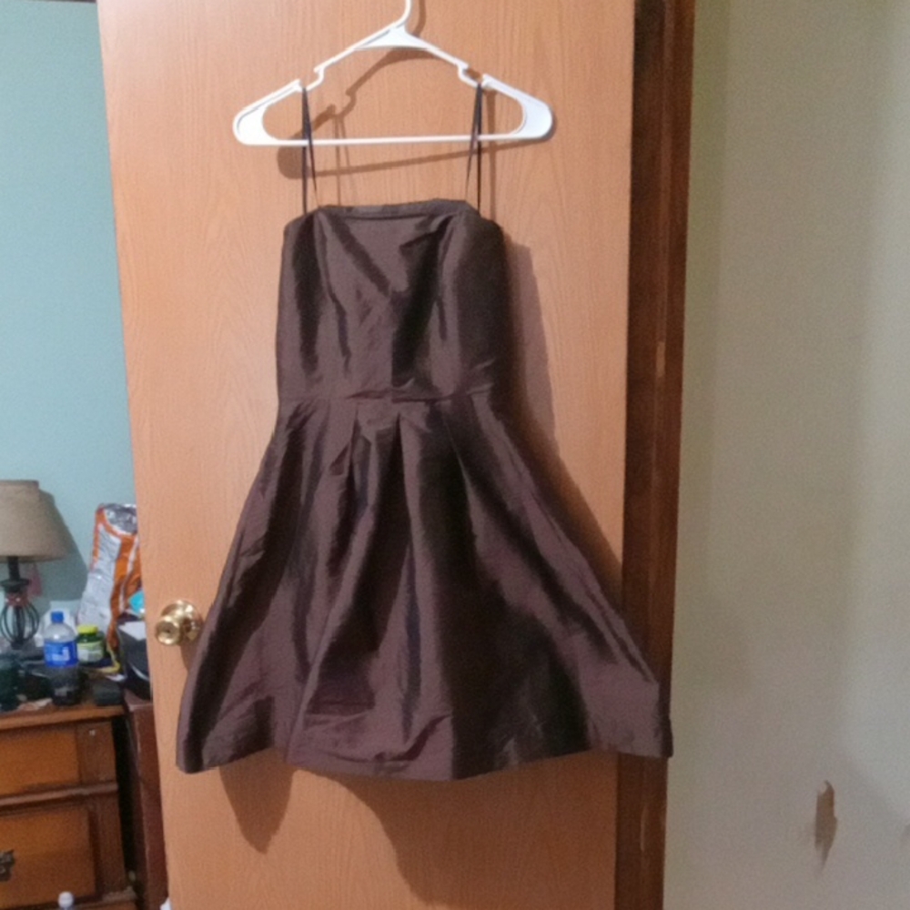 Elegant Brown Strapless Dress